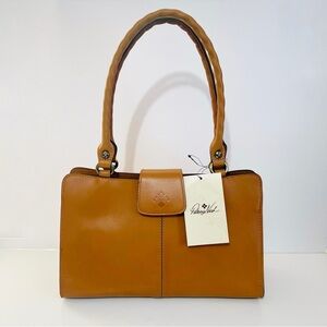Patricia Nash NWT Rienzo Hazelnut Brown Waxed Leather Medium Satchel Bag